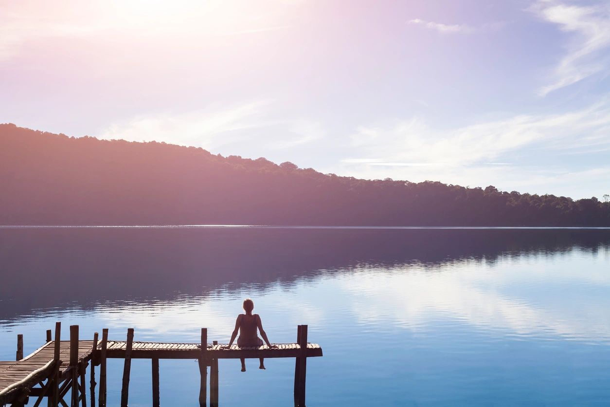 Client practices mindfulness to enjoy present moment