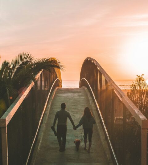 A couple going over the League City Bridge to couples therapy with therapy for families